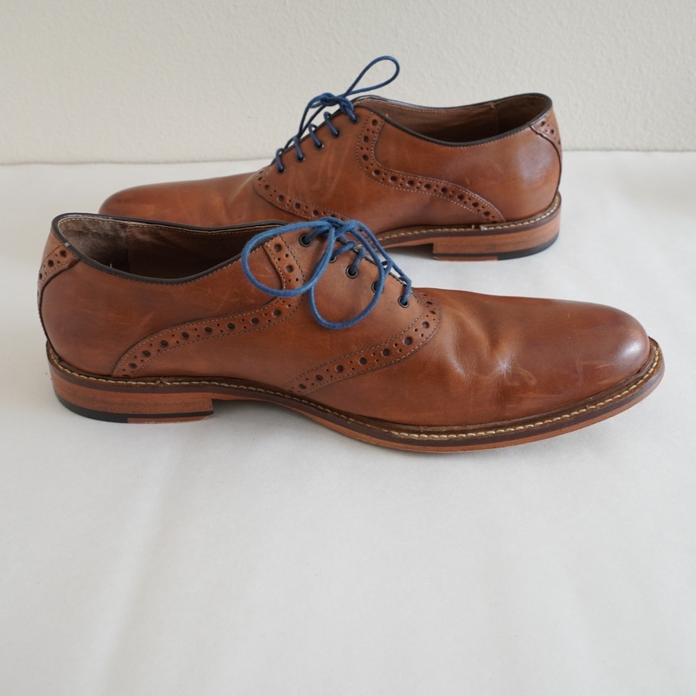 Aston Grey Collection Mens Oxford Derby Dress Shoes Sz 11 Brown Leather Lace Up